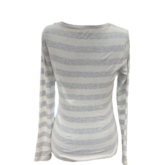 Tommy Hilfiger White & Grey Striped Long Sleeve Vintage Shirt - Picture 3 of 6